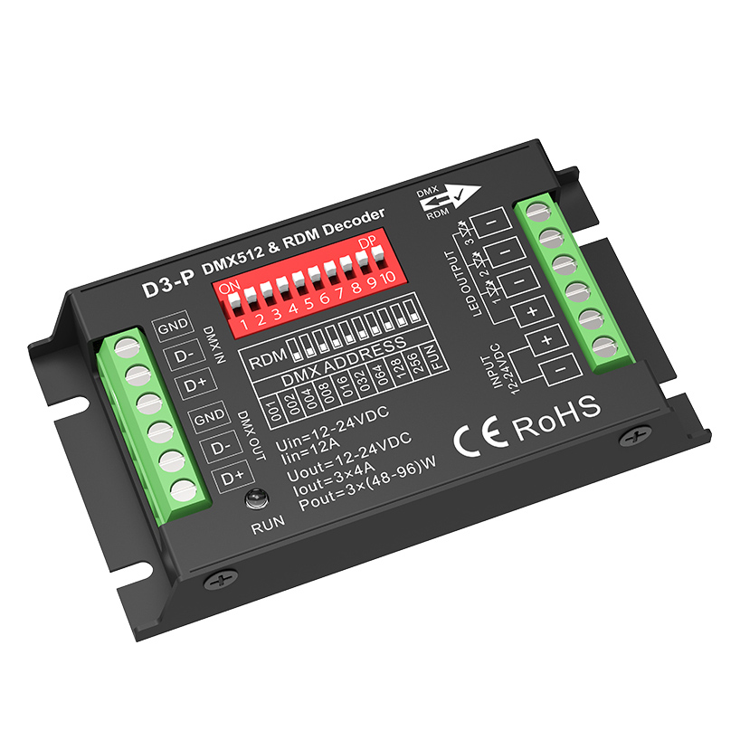 12-24VDC 3CH*4A CV DMX Decoder D3-P 12-24VDC 3CH*4A CV DMX Decoder D3-P
